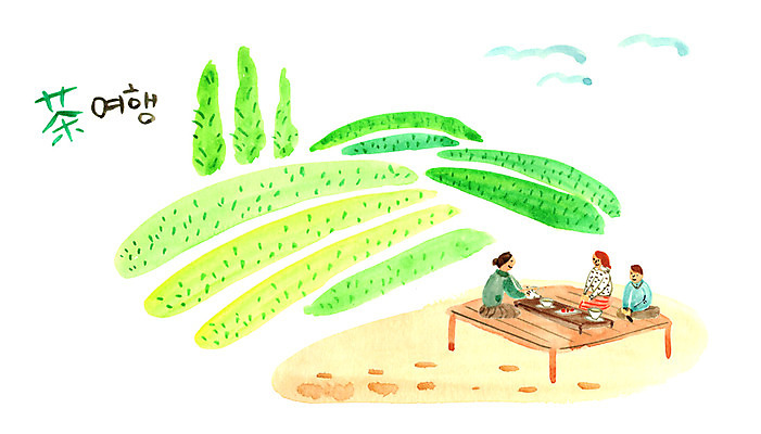 PSD 나무 여자 남자 일러스트 성인 세명 관광지 다도 평상 녹차밭 국내여행 보성녹차밭 국내일러스트 식물 여행 밭 사람 예절 녹차 보성 파일형식