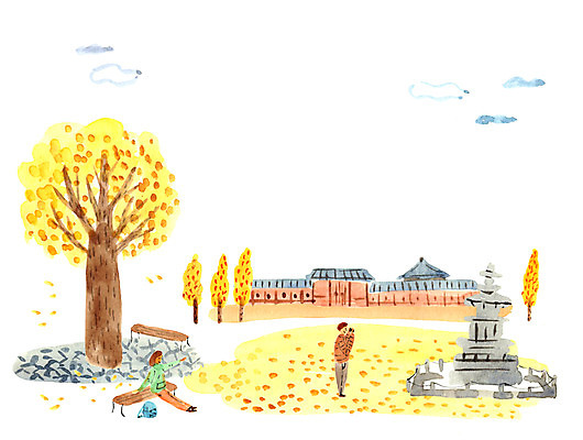 PSD 나무 여자 남자 벤치 일러스트 성인 두명 관광지 석탑 국내여행 국내일러스트 식물 여행 의자 사람 탑 파일형식