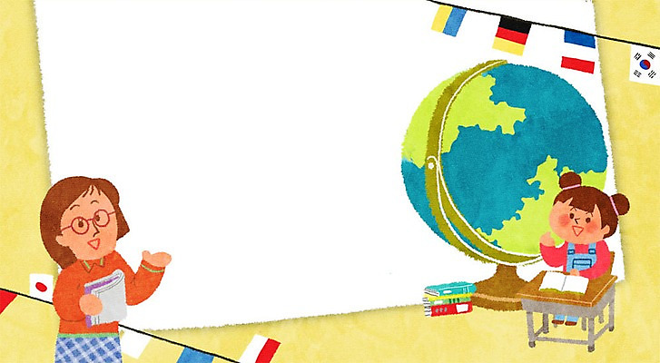 PSD 여자 교육 어린이 일러스트 프레임 성인 두명 책 지구본 책상 만국기 역사교육 프레임일러스트 국내일러스트 가구 사람 역사 국기 파일형식