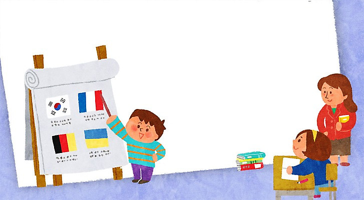 PSD 여자 교육 남자 어린이 일러스트 프레임 성인 책 세명 교사 발표 국기 책상 세계사 프레임일러스트 국내일러스트 직업 가구 사람 파일형식