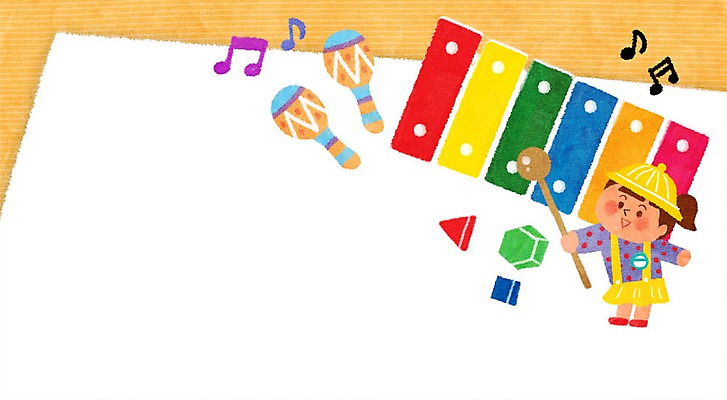 PSD 여자 교육 어린이 음표 일러스트 프레임 한명 유치원생 실로폰 실로폰채 프레임일러스트 국내일러스트 1 기호 음악 타악기 사람 파일형식
