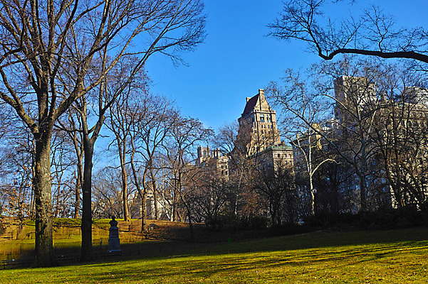 포토 JPG 주간 나무 공원 하늘 풍경 빌딩 잔디 사람없음 야외 조각상 도시 뉴욕 센트럴파크 국내포토 자연요소 식물 공공시설 건물 조형물 미국 파일형식