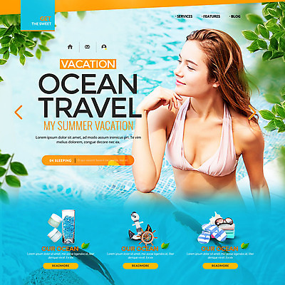 PSD 외국인 템플릿 여자 웹템플릿 나뭇잎 수영장 이벤트페이지 한명 이벤트 20대 성인 여름 여름휴가 바캉스 비키니 쪼리 얼음물 성인여자만 이미지템플릿 1 계절 수영복 잎 휴가 사람 인종 청년 물 샌들 페이지 여자만 성인만 파일형식 여름_계절