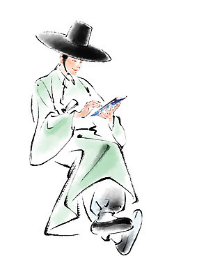 전신 PSD 한국문화 한국전통 남자 일러스트 캘리그라피 정보기술 스마트라이프 한명 앉기 성인 태블릿 다리꼬기 한복 양반 국내일러스트 갓모자 모자_잡화 1 동양문화 전통 라이프스타일 모션 전통소품 한국 기술 사람 전자제품 스마트기기 전통의상 신분 파일형식