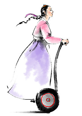 전신 PSD 한국문화 한국전통 여자 일러스트 캘리그라피 정보기술 스마트라이프 한명 서기 성인 한복 스마트모빌리티 전동스쿠터 모빌리티 국내일러스트 1 동양문화 전통 라이프스타일 교통수단 모션 한국 기술 사람 스쿠터 전통의상 파일형식