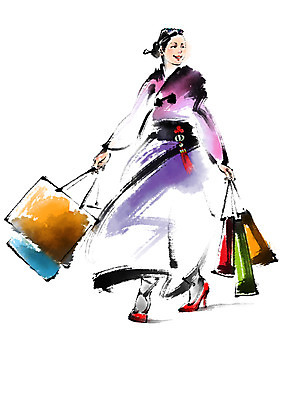 전신 PSD 한국문화 한국전통 여자 일러스트 캘리그라피 한명 서기 들기 성인 쇼핑 쇼핑백 한복 국내일러스트 1 동양문화 전통 가방 모션 한국 사람 전통의상 파일형식