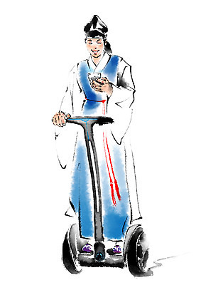 전신 PSD 한국문화 한국전통 남자 일러스트 캘리그라피 한명 서기 성인 스마트폰 한복 도령 스마트모빌리티 전동스쿠터 모빌리티 국내일러스트 1 동양문화 전통 교통수단 모션 한국 사람 핸드폰 스마트기기 스쿠터 전통의상 신분 파일형식