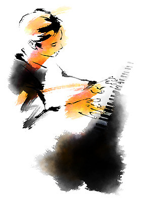 PSD 남자 악기 음악 연주 일러스트 캘리그라피 문화예술 한명 상반신 성인 건반 피아노 피아니스트 국내일러스트 1 사람 연주자 건반악기 파일형식