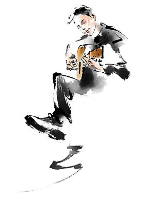 PSD 남자 음악 연주 일러스트 캘리그라피 문화예술 한명 앉기 성인 기타 국내일러스트 1 모션 현악기 사람 파일형식