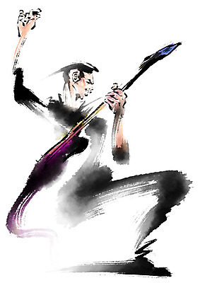 PSD 남자 음악 연주 일러스트 캘리그라피 문화예술 한명 성인 기타 기타리스트 국내일러스트 1 현악기 사람 연주자 파일형식