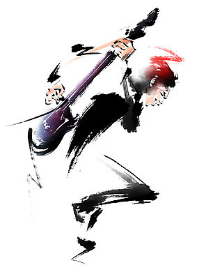 PSD 남자 음악 연주 일러스트 캘리그라피 문화예술 한명 성인 기타 기타리스트 국내일러스트 1 현악기 사람 연주자 파일형식