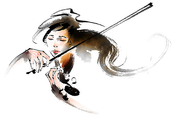 PSD 여자 음악 연주 일러스트 캘리그라피 문화예술 한명 상반신 성인 바이올린 바이올리니스트 바이올린활 국내일러스트 1 현악기 사람 연주자 파일형식