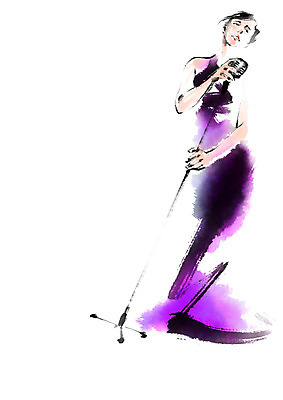 전신 PSD 드레스 여자 음악 일러스트 캘리그라피 문화예술 한명 서기 성인 스탠드마이크 성악가 성악 국내일러스트 1 옷 노래 모션 사람 가수 마이크 파일형식