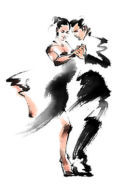 전신 PSD 여자 남자 일러스트 캘리그라피 문화예술 서기 성인 두명 손잡기 춤 커플댄스 탱고 국내일러스트 모션 사람 파일형식