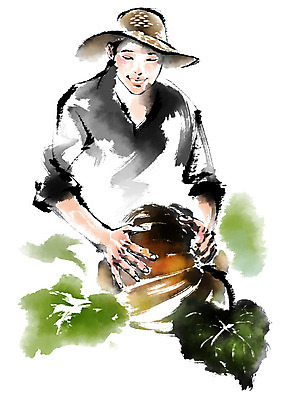 PSD 남자 일러스트 캘리그라피 호박 한명 상반신 성인 농작물 농사 수확 농부 밀짚모자 국내일러스트 직업 모자_잡화 1 농업 채소 사람 파일형식