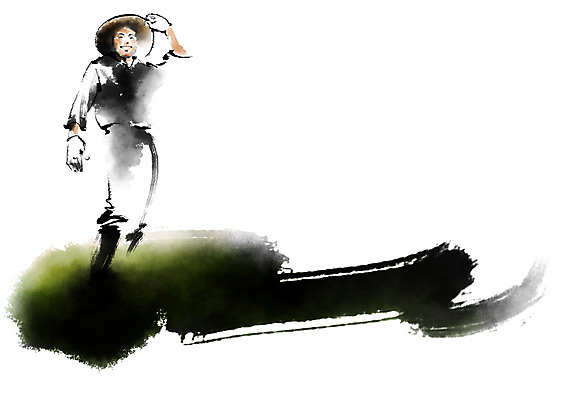 PSD 남자 일러스트 캘리그라피 한명 서기 성인 농사 농부 밀짚모자 국내일러스트 직업 모자_잡화 1 농업 모션 사람 파일형식