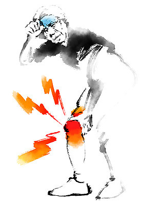 전신 PSD 여자 노년 일러스트 캘리그라피 의학 건강 한명 서기 고통 질병 관절염 무릎통증 국내일러스트 1 감정 모션 사람 성인 파일형식