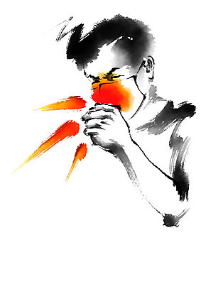 PSD 남자 일러스트 캘리그라피 의학 건강 마스크 한명 상반신 성인 질병 감기 기침 재채기 코로나바이러스 국내일러스트 1 사람 바이러스 파일형식