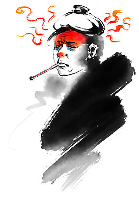 PSD 노년 일러스트 캘리그라피 의학 건강 한명 상반신 성인 열 질병 온도계 체온계 물기 감기 얼음주머니 국내일러스트 1 모션 사람 주머니 파일형식