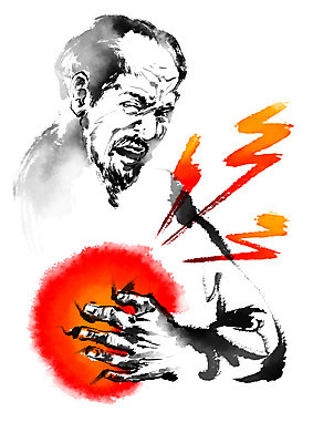 PSD 노년 남자 일러스트 캘리그라피 의학 건강 한명 상반신 고통 질병 국내일러스트 1 감정 사람 성인 파일형식