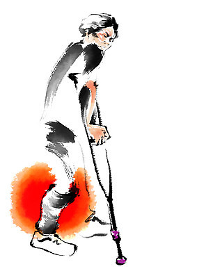 전신 PSD 여자 일러스트 캘리그라피 의학 건강 한명 서기 성인 질병 목발 깁스 국내일러스트 1 의료기기 모션 사람 의료용품 파일형식