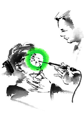 PSD 남자 일러스트 캘리그라피 의학 건강 상반신 성인 두명 환자 의사 질병 이비인후과 국내일러스트 병원 사람 의료진 파일형식