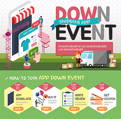 PSD 템플릿 남자 웹템플릿 모바일 이벤트페이지 정보기술 이벤트 여러명 성인 상자 세일 트럭 포크레인 배송 택배 이미지템플릿 다수 자동차 기술 사람 운송업 중장비 페이지 파일형식