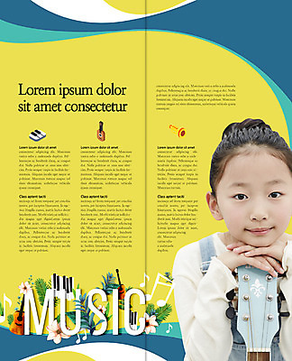 PSD 템플릿 표지디자인 북디자인 출판디자인 어린이교육 교육 내지 어린이 악기 리플렛 2단접지 북커버 음표 나뭇잎 한명 소녀 팜플렛 상반신 턱괴기 한국인 기타 건반 건반악기 이미지템플릿 1 기호 여자 음악 잎 모션 현악기 사람 동양인 파일형식