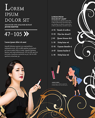 PSD 템플릿 우먼라이프 표지디자인 북디자인 출판디자인 여자 내지 리플렛 2단접지 북커버 팜플렛 상반신 20대 성인 두명 옆모습 화장 뷰티 한국인 립스틱 핸드백 립글로스 의료성형뷰티 이미지템플릿 라이프스타일 뷰포인트 가방 사람 동양인 청년 화장품 파일형식
