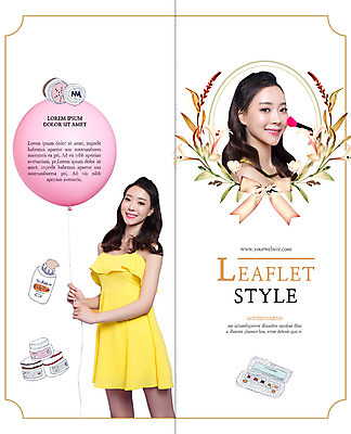 PSD 템플릿 우먼라이프 표지디자인 북디자인 출판디자인 원피스 여자 표지 리본 리플렛 2단접지 북커버 웃음 팜플렛 상반신 20대 성인 두명 화장 뷰티 화장품 한국인 붓 볼터치 의료성형뷰티 이미지템플릿 라이프스타일 옷 표정 사람 동양인 청년 파일형식