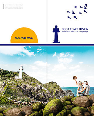 PSD 서양인 템플릿 모자 표지디자인 북디자인 커플 출판디자인 여자 표지 남자 리플렛 바다 여행 2단접지 북커버 갈매기 등대 팜플렛 상반신 성인 두명 바위 뒤돌아보기 손인사 이미지템플릿 외국인 잡화 관계 모션 조류 사람 돌_바위 인사 파일형식