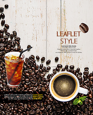 PSD 템플릿 표지디자인 북디자인 출판디자인 표지 커피 리플렛 2단접지 북커버 빨대 팜플렛 사람없음 컵 얼음 원두 커피잔 아이스커피 이미지템플릿 자연요소 식기 음료 잔 파일형식