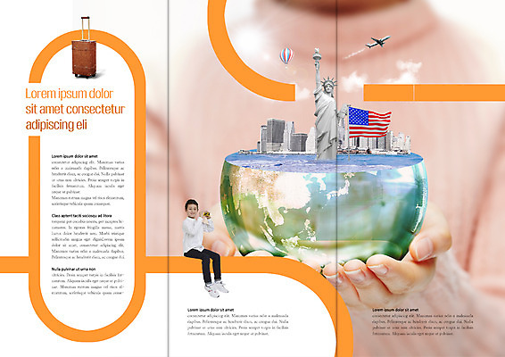 PSD 템플릿 표지디자인 북디자인 출판디자인 어린이교육 교육 내지 지구 어린이 리플렛 북커버 3단접지 비행기 앉기 빌딩 소년 팜플렛 두명 캐리어 미국 열기구 성조기 일본인 자유의여신상 조기유학 반구 이미지템플릿 외국인 남자 북아메리카 항공교통 모션 대중교통 사람 동양인 건물 여행가방 세계문화유산 원형 국기 유학 파일형식
