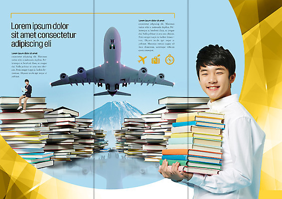 PSD 템플릿 학생 표지디자인 북디자인 출판디자인 교육 남자 교복 내지 남학생 리플렛 북커버 3단접지 청소년 비행기 웃음 들기 팜플렛 두명 책 쌓기 한국인 청소년교육 조기유학 후지산 이미지템플릿 옷 항공교통 모션 산 대중교통 표정 사람 동양인 일본 세계문화유산 유학 파일형식