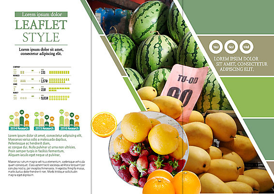 PSD 템플릿 표지디자인 북디자인 출판디자인 내지 리플렛 북커버 오렌지 3단접지 딸기 단면 그래프 수박 팜플렛 사람없음 가격 가격표 망고 과일가게 이미지템플릿 과일 상점 열대과일 파일형식