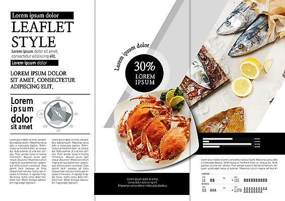 PSD 템플릿 접시 표지디자인 북디자인 출판디자인 내지 음식 리플렛 북커버 3단접지 그래프 어류 팜플렛 사람없음 해물요리 꽃게 레몬 해산물 이미지템플릿 식기 과일 수중동물 게 파일형식