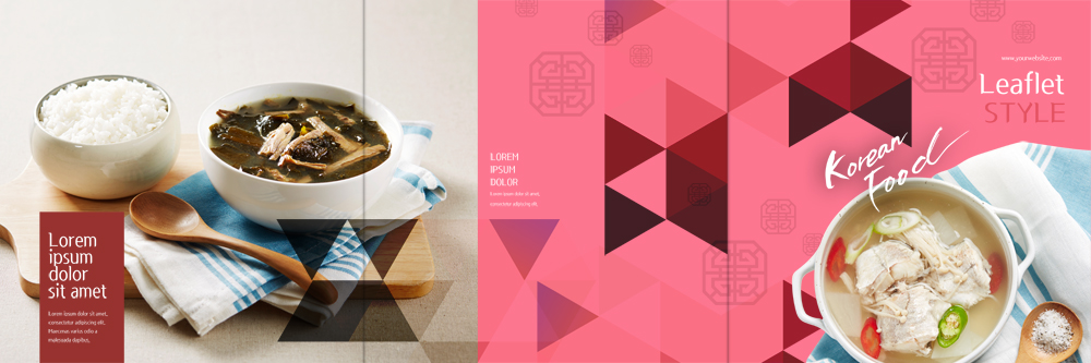 PSD 템플릿 한국전통 표지디자인 북디자인 출판디자인 표지 한식 음식 리플렛 북커버 3단접지 밥 팜플렛 사람없음 숟가락 냄비 소금 조각보 명태찌개 미역국 생선찌개 이미지템플릿 전통 한국 수저 보자기_천 솥 찌개 국 파일형식
