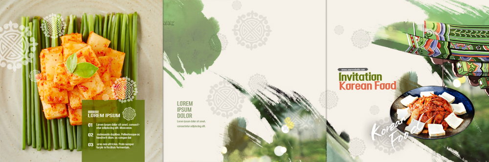 PSD 템플릿 한국전통 접시 표지디자인 북디자인 출판디자인 표지 한식 음식 리플렛 북커버 3단접지 김치 팜플렛 사람없음 깍두기 단청 두부 처마 부추 두부김치 이미지템플릿 전통 식기 채소 한국 파일형식