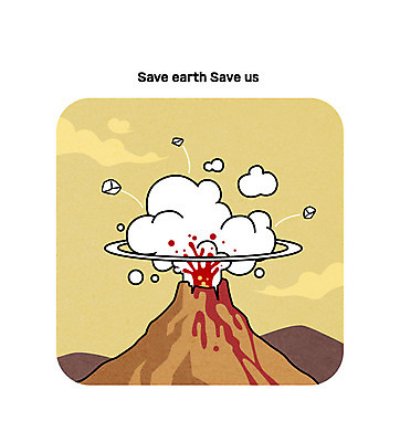 일러스트 사람없음 자연보호 환경 그린캠페인 자연재해 환경보전 화산 용암 화산폭발 국내일러스트 AI파일 캠페인 자연 산 보호 폭발 사회이슈 재해 파일형식 벡터