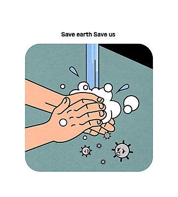 손 일러스트 신체부위 자연보호 환경 그린캠페인 거품 환경보전 손씻기 코로나바이러스 국내일러스트 AI파일 캠페인 자연 사람 바이러스 보호 씻기 사회이슈 파일형식 벡터