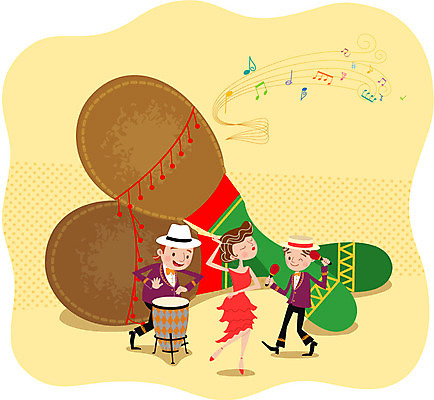 여자 남자 음악 연주 음표 일러스트 성인 세명 공연 음악가 춤 북 마라카스 국내일러스트 AI파일 직업 기호 문화예술 타악기 사람 이벤트 파일형식 벡터