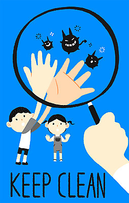 PSD 여자 남자 어린이 일러스트 돋보기 건강 성인 두명 건강관리 헬스 박테리아 국내일러스트 의학 관리 사람 운동 파일형식