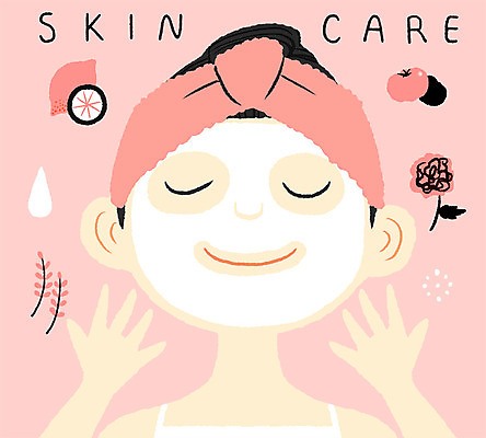 PSD 여자 꽃 토마토 일러스트 건강 한명 성인 건강관리 헬스 물방울 레몬 피부관리 스킨케어 마스크팩 국내일러스트 식물 1 채소 과일 관리 사람 운동 뷰티 팩 파일형식