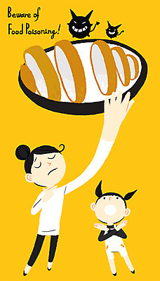 PSD 여자 어린이 음식 일러스트 건강 성인 두명 건강관리 헬스 박테리아 식중독 국내일러스트 의학 관리 사람 운동 파일형식