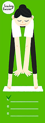 PSD 여자 일러스트 건강 한명 성인 건강관리 헬스 스트레칭 체크리스트 국내일러스트 1 관리 사람 운동 파일형식