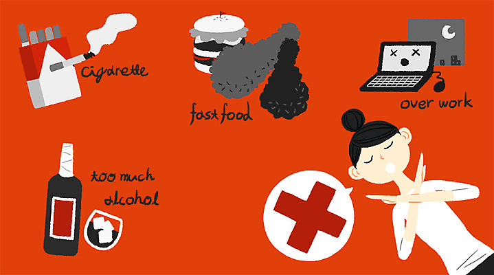 PSD 여자 술잔 일러스트 술병 담배 건강 한명 성인 노트북 건강관리 헬스 치킨 금지 햄버거 국내일러스트 1 병_용기 잔 주류 패스트푸드 관리 사람 전자제품 운동 닭고기요리 파일형식