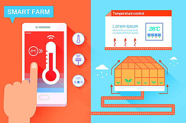 구름 손 밭 농업 일러스트 그래프 신체부위 스마트폰 새싹 농사 인포그래픽 눈 온도계 체온계 스마트 귀농 온실 스마트팜 국내일러스트 AI파일 자연요소 식물 산업 컨셉 날씨 사람 핸드폰 스마트기기 농장 파일형식 벡터