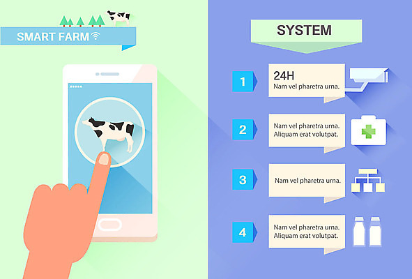 손 일러스트 그래프 신체부위 스마트폰 인포그래픽 우유 우유병 스마트 젖소 귀농 감시카메라 의료상자 목업 스마트팜 국내일러스트 AI파일 컨셉 농업 병_용기 유제품 사람 핸드폰 스마트기기 농장 카메라 소 구급상자 파일형식 벡터