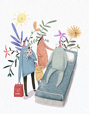 PSD 여자 할아버지 노년 남자 꽃 어린이 일러스트 베개 여러명 성인 실버라이프 노후 태양 쇼핑백 아기 풀잎 병문안 병원침대 국내일러스트 자연요소 식물 라이프스타일 다수 잎 가방 침구 사람 침대 풀_식물 파일형식