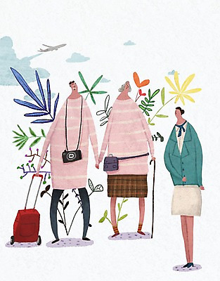 PSD 여자 할아버지 노년 남자 꽃 할머니 일러스트 지팡이 비행기 성인 세명 실버라이프 노후 카메라 캐리어 손잡기 노부부 풀잎 승무원 국내일러스트 식물 직업 라이프스타일 부부 잎 항공교통 모션 대중교통 사람 전자제품 여행가방 풀_식물 파일형식